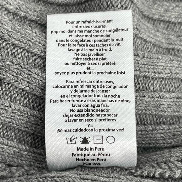 Lunya Grey Ribbed Sweater Soft Cozy Oversized Gray Alpaca Pullover Top Size XS/S - Picture 9 of 10